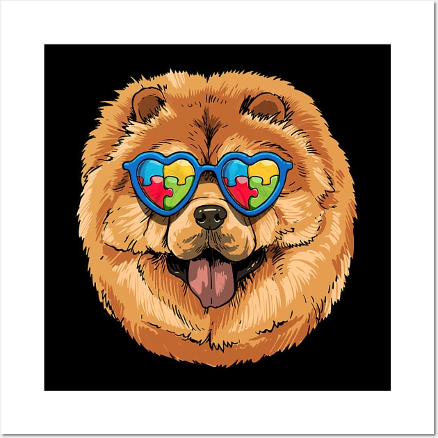 Chow Chow Dog Autism Awareness Wall Art by eldridgejacqueline